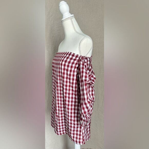 REVOLVE MLM Label Pillar Dress XS Red White Check Gingham Tailgate Summer - Picture 4 of 9